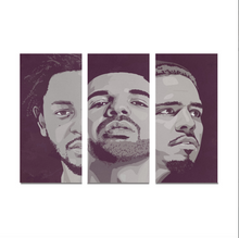 Load image into Gallery viewer, 3 Rap Kings - We Celebrate Black Art Canvas, Home Decor