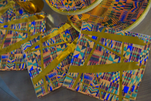 Load image into Gallery viewer, 80 pieces, Metallic Kente Printed Party Bundle / Juneteenth / Black History Party Supplies