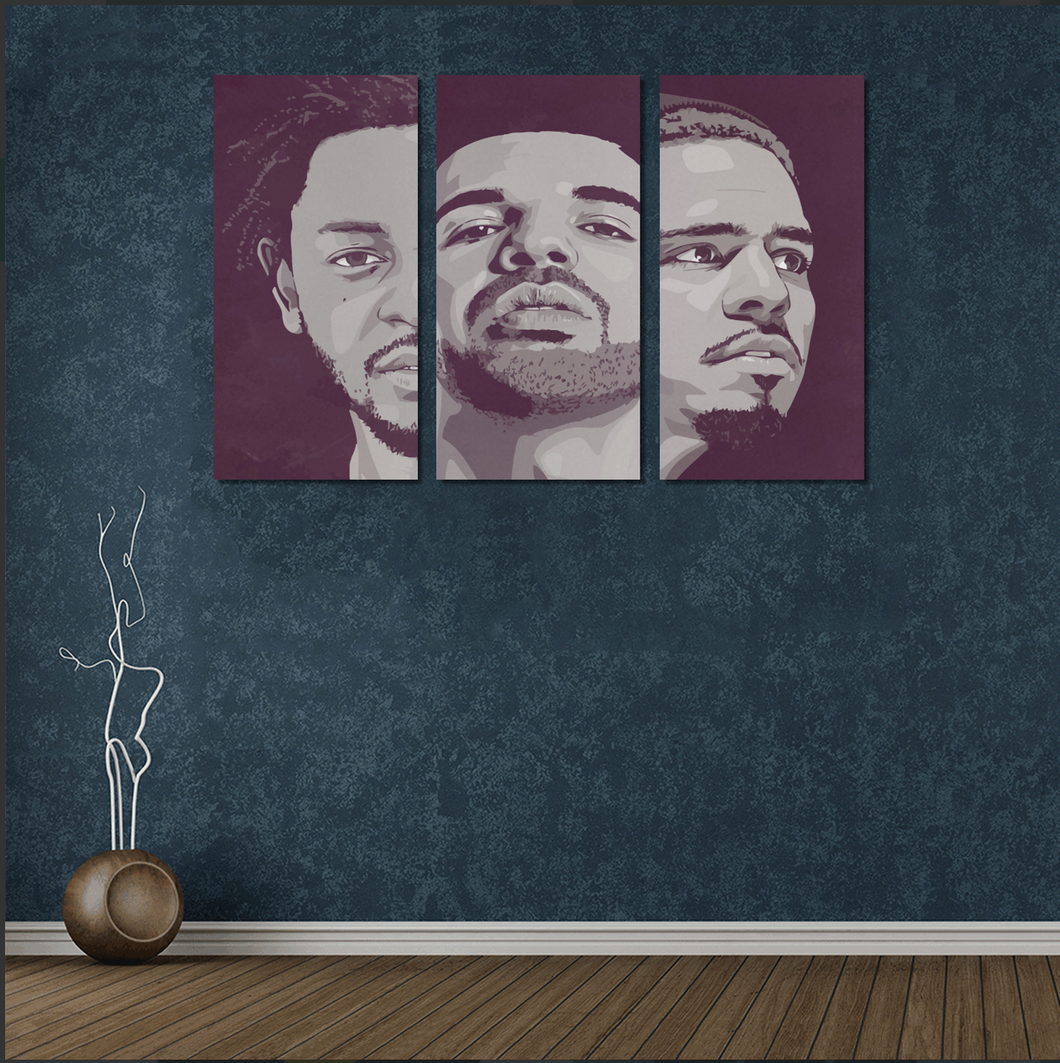 3 Rap Kings - We Celebrate Black Art Canvas, Home Decor
