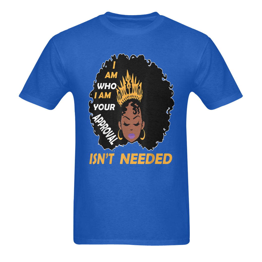 Approval Isn't Needed Unisex Cotton T-Shirt (Blue)