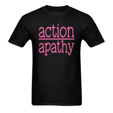 Load image into Gallery viewer, Action Over Apathy Unisex Cotton T-Shirt (Black &amp; Pink)
