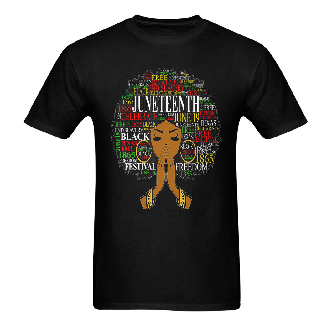 Juneteenth Goddess Unisex Cotton T-Shirt (One Side Printing)