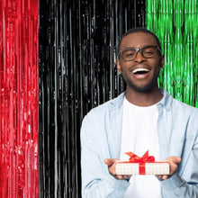 Load image into Gallery viewer, Red, Black, and Green, African Flag, Foil Backdrop
