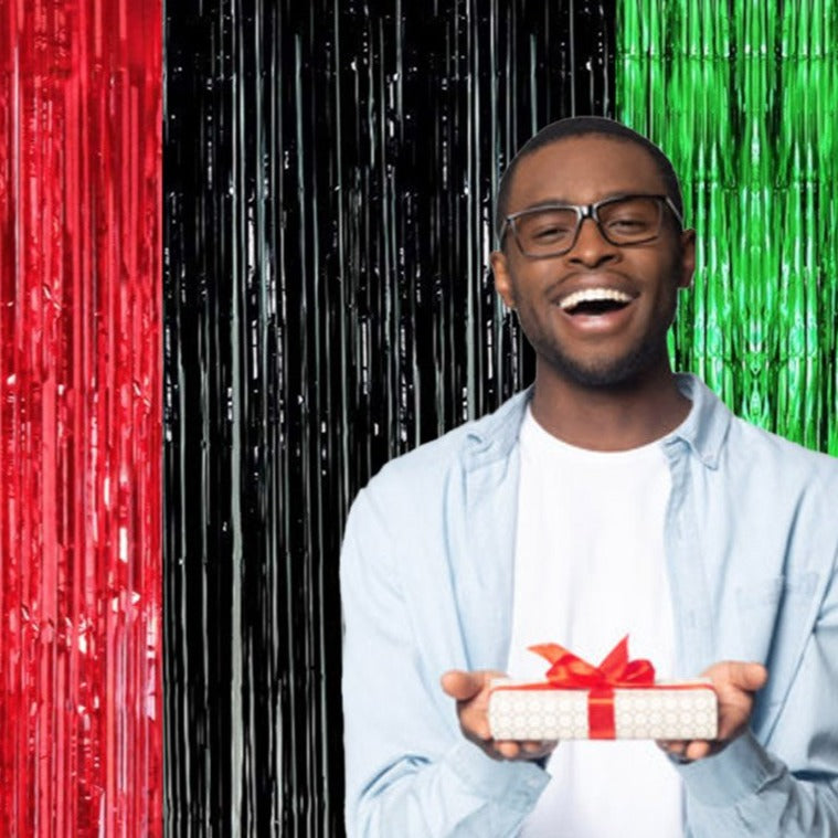 Red, Black, and Green, African Flag, Foil Backdrop